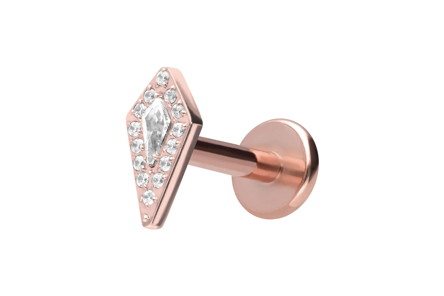 Titan Labret Piercing mit Innengewinde KRISTALLSCHILD